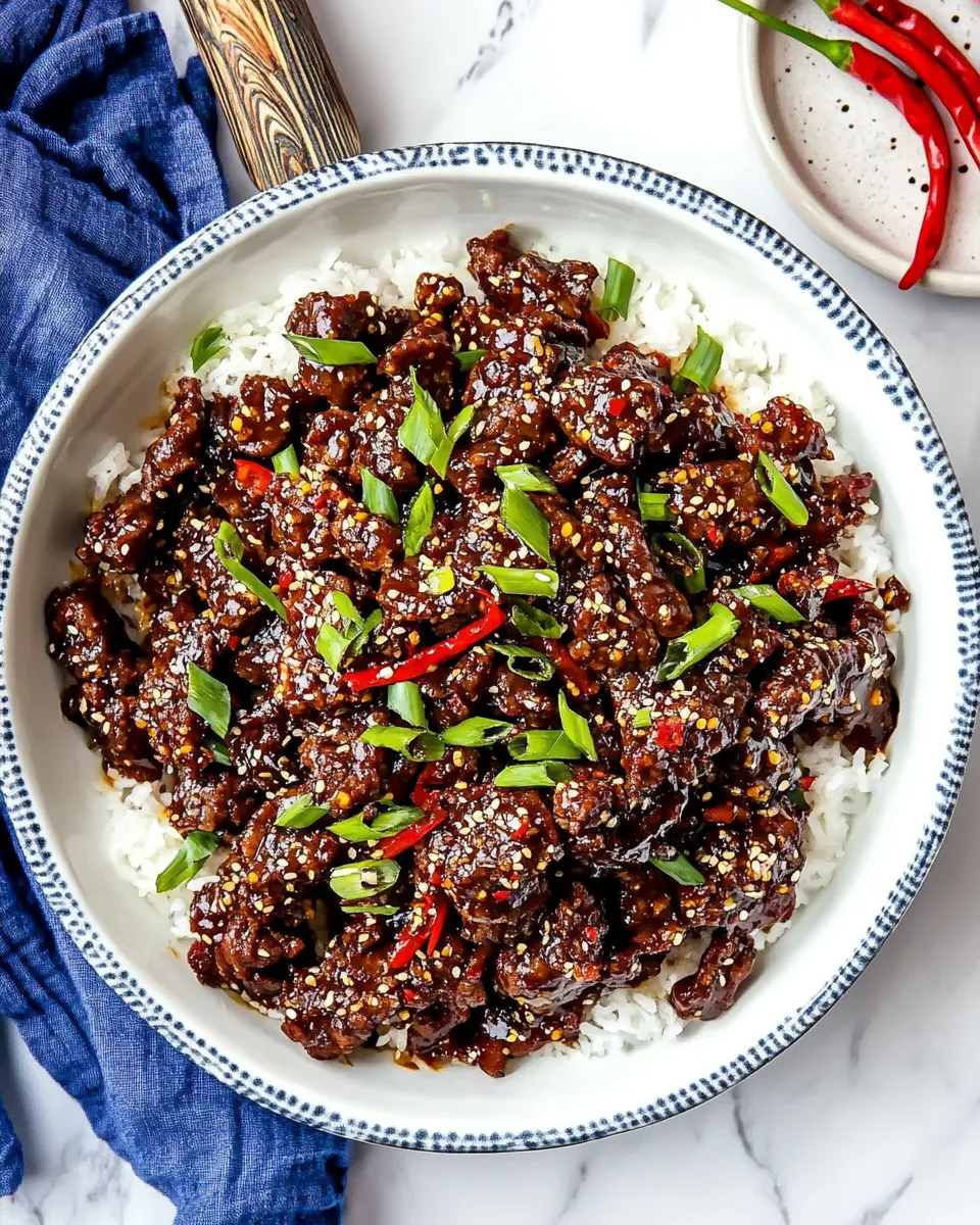 Delicious Crispy Chili Beef shot