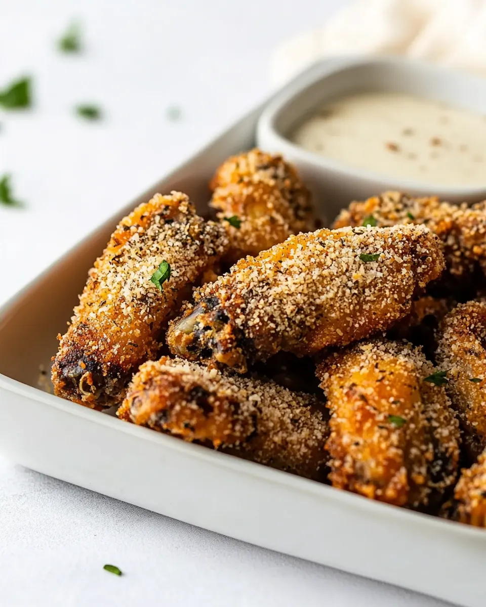 Delicious Crispy Garlic Parmesan Wings image