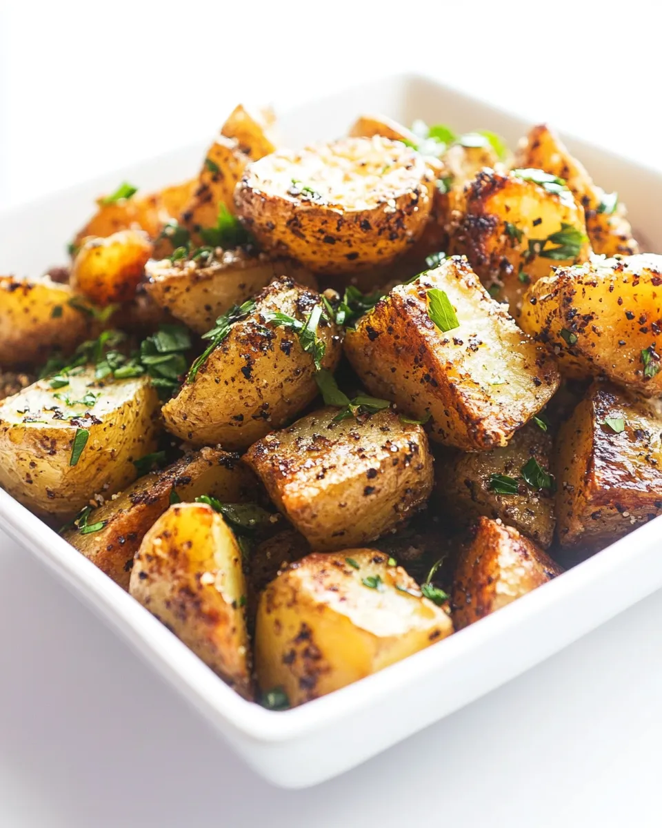 Delicious Crispy Golden Potatoes shot
