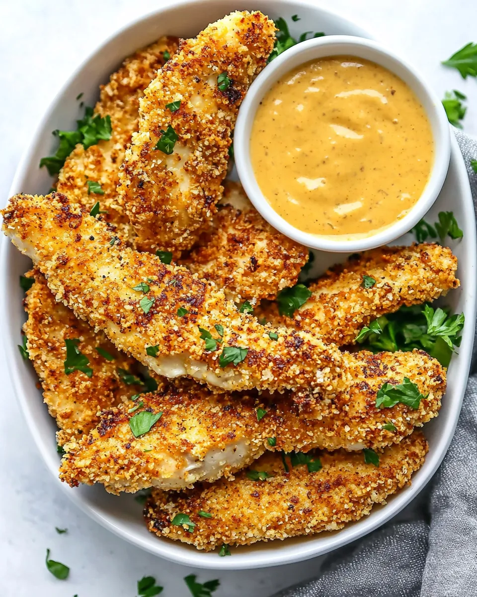 Delicious Crispy Parmesan Air Fryer Chicken Tenders image
