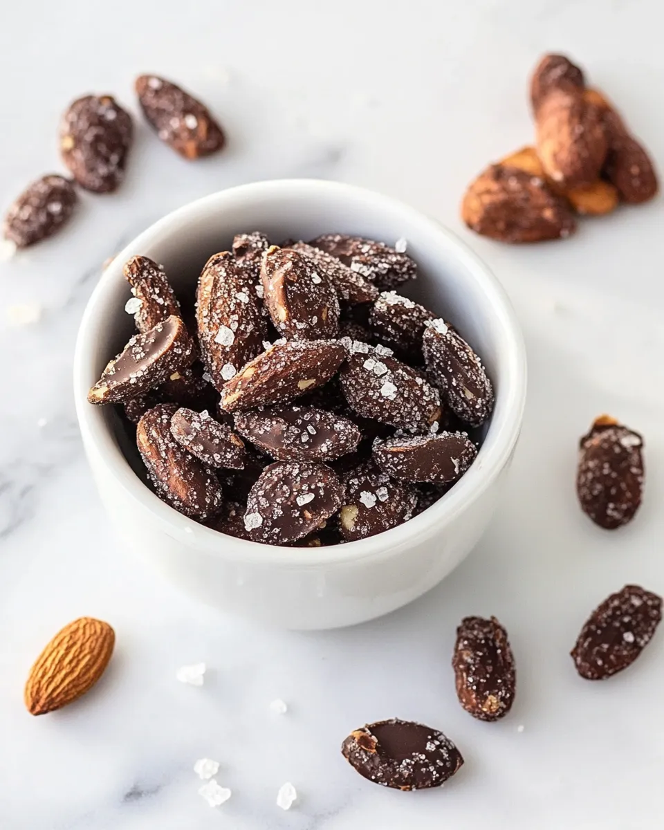 Homemade Dark Chocolate Almonds with Sea Salt and Turbinado Sugar (Trader Joes Copycat!) photo