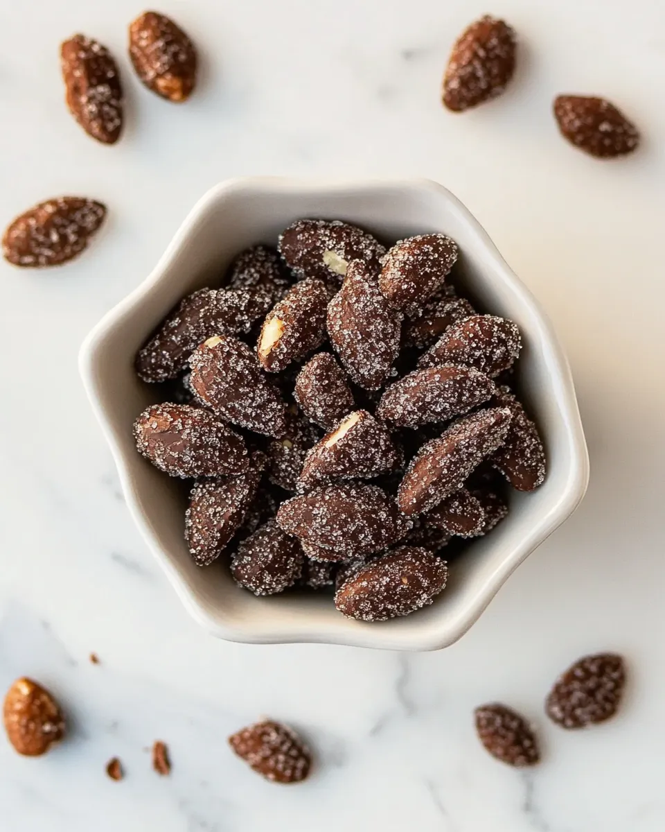 Easy Dark Chocolate Almonds with Sea Salt and Turbinado Sugar (Trader Joes Copycat!) recipe photo