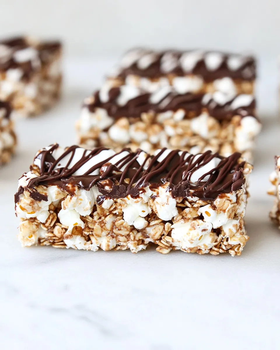Homemade Dark Chocolate Cappuccino Popcorn Granola Bars photo