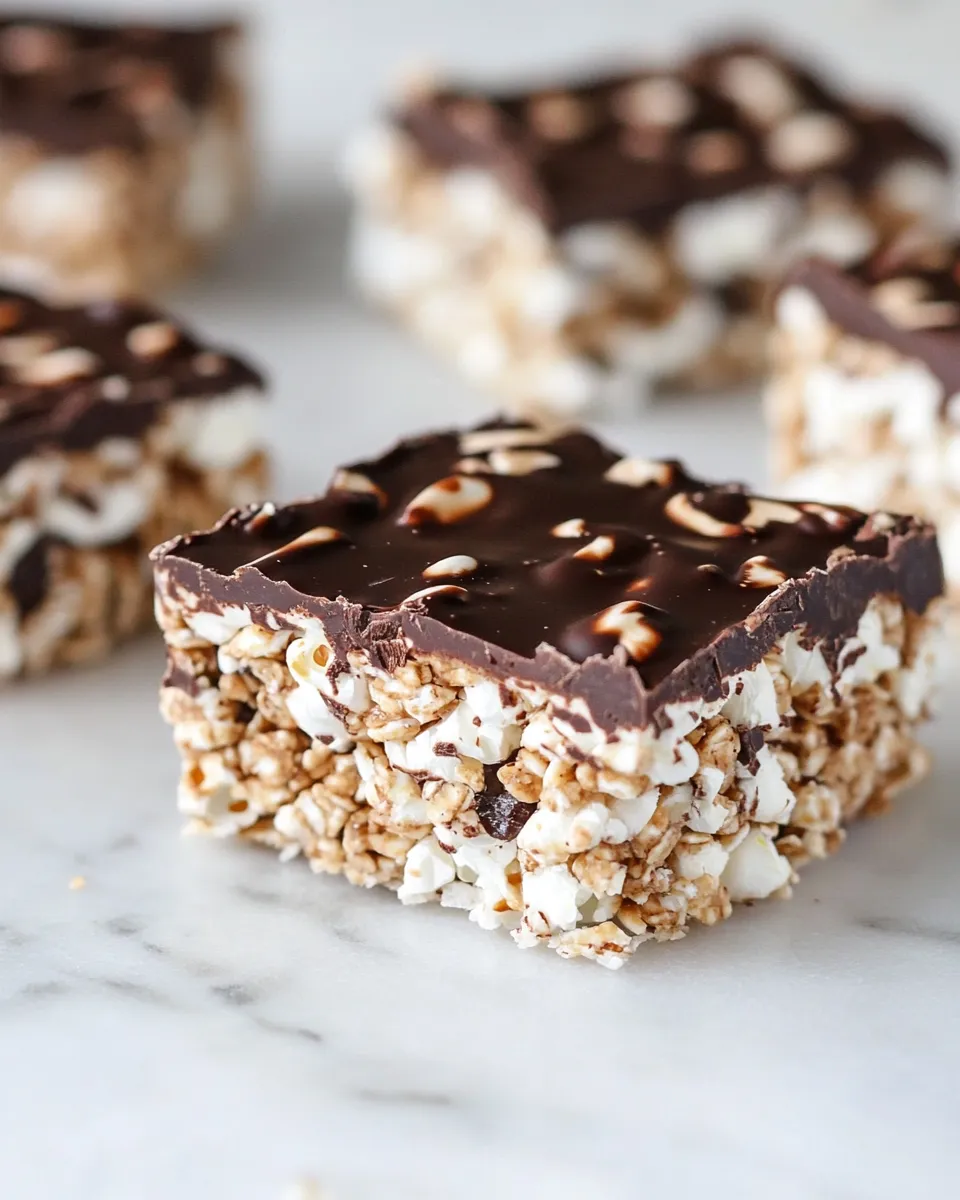 Delicious Dark Chocolate Cappuccino Popcorn Granola Bars image