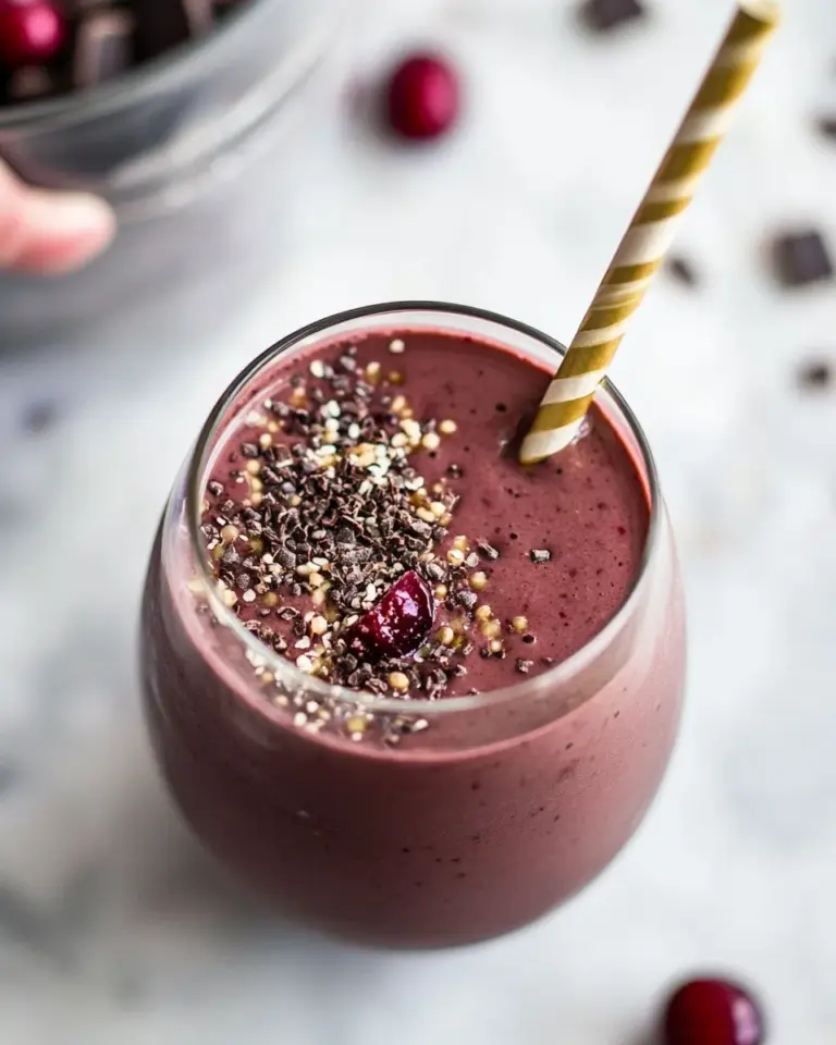 Classic Dark Chocolate Cherry Chai Smoothie. picture