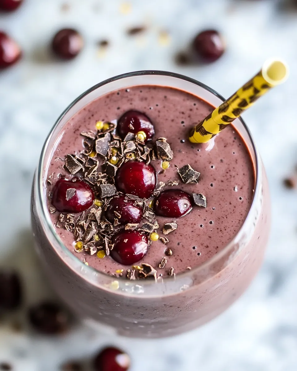 Quick Dark Chocolate Cherry Chai Smoothie. image