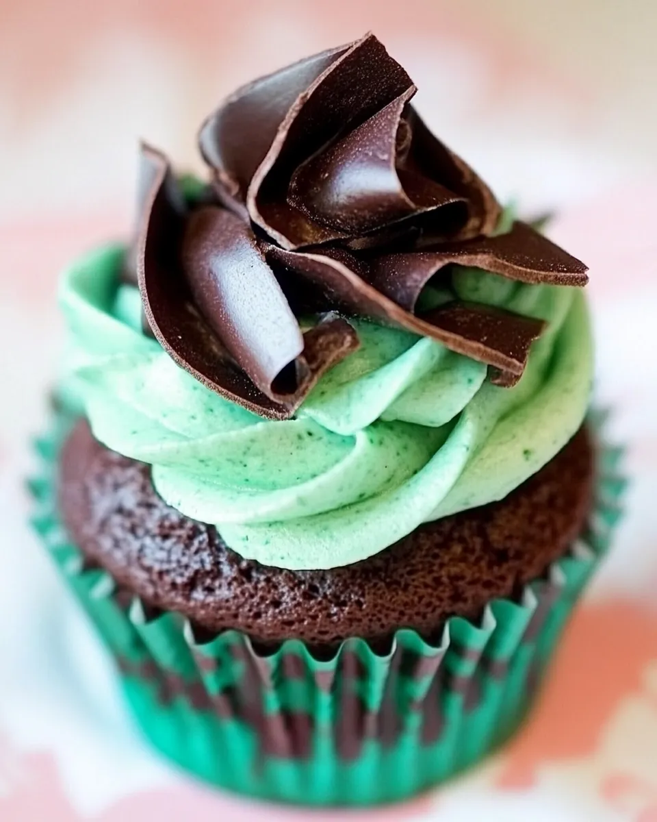 Easy Dark Chocolate Creme de Menthe Cupcakes recipe photo