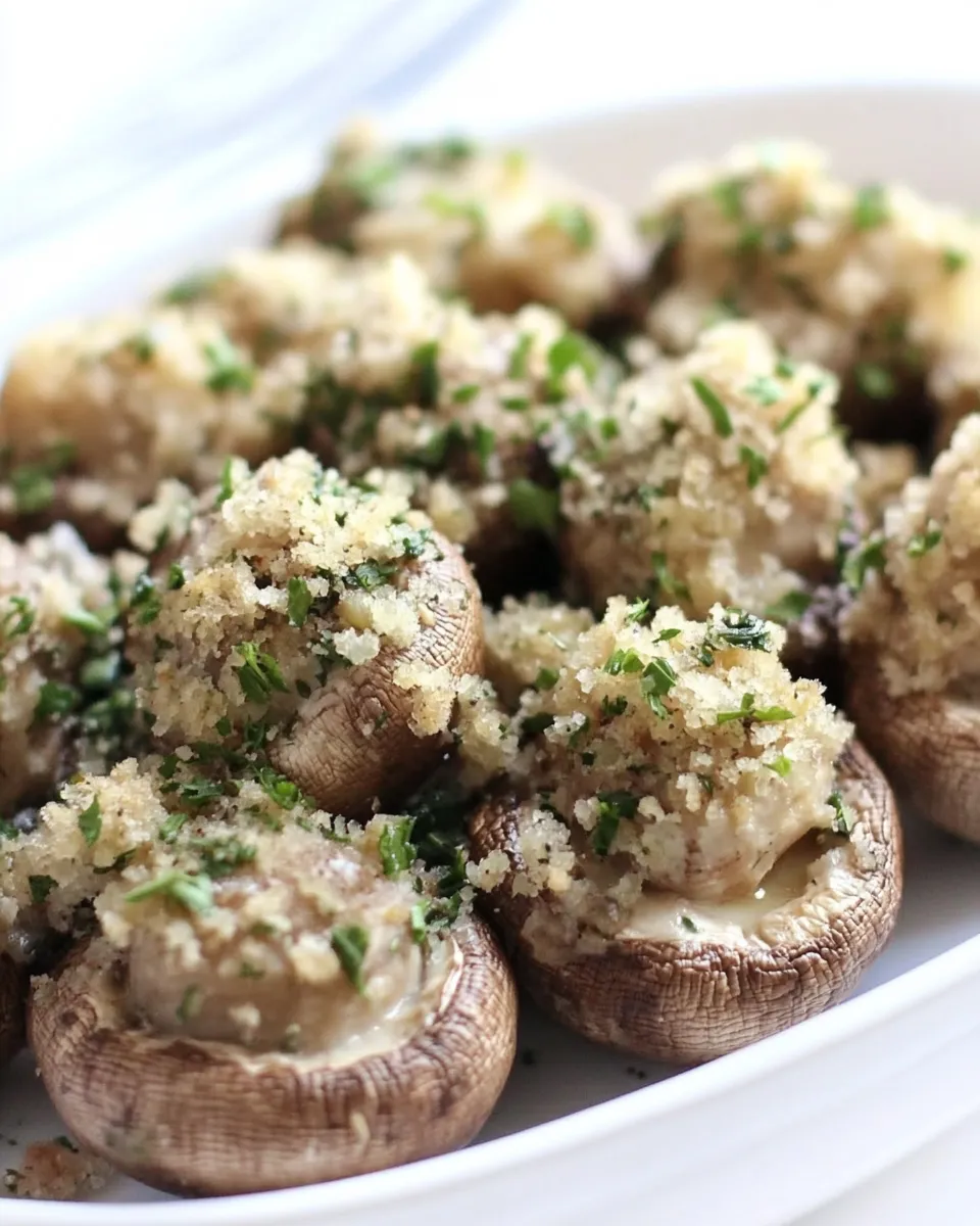 Savory Dinas Lazy Un-Stuffed Mushrooms shot