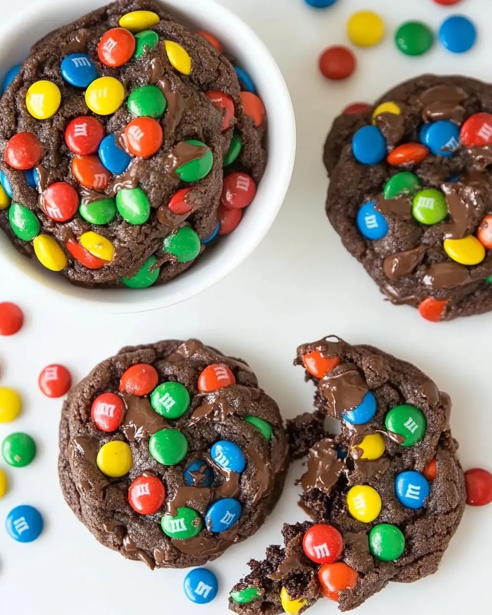 Homemade Double Chocolate M&M Cookies photo