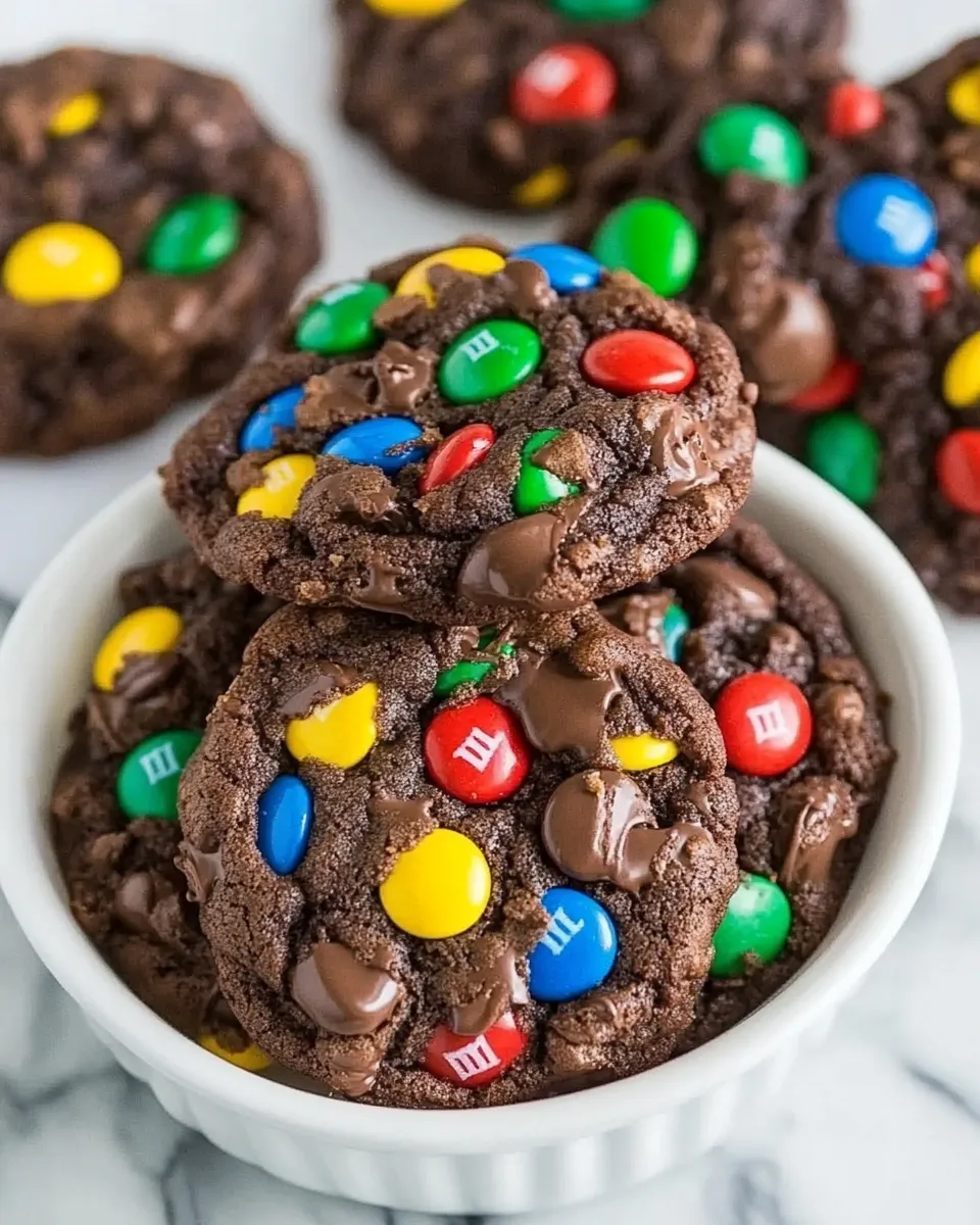 Easy Double Chocolate M&M Cookies recipe photo