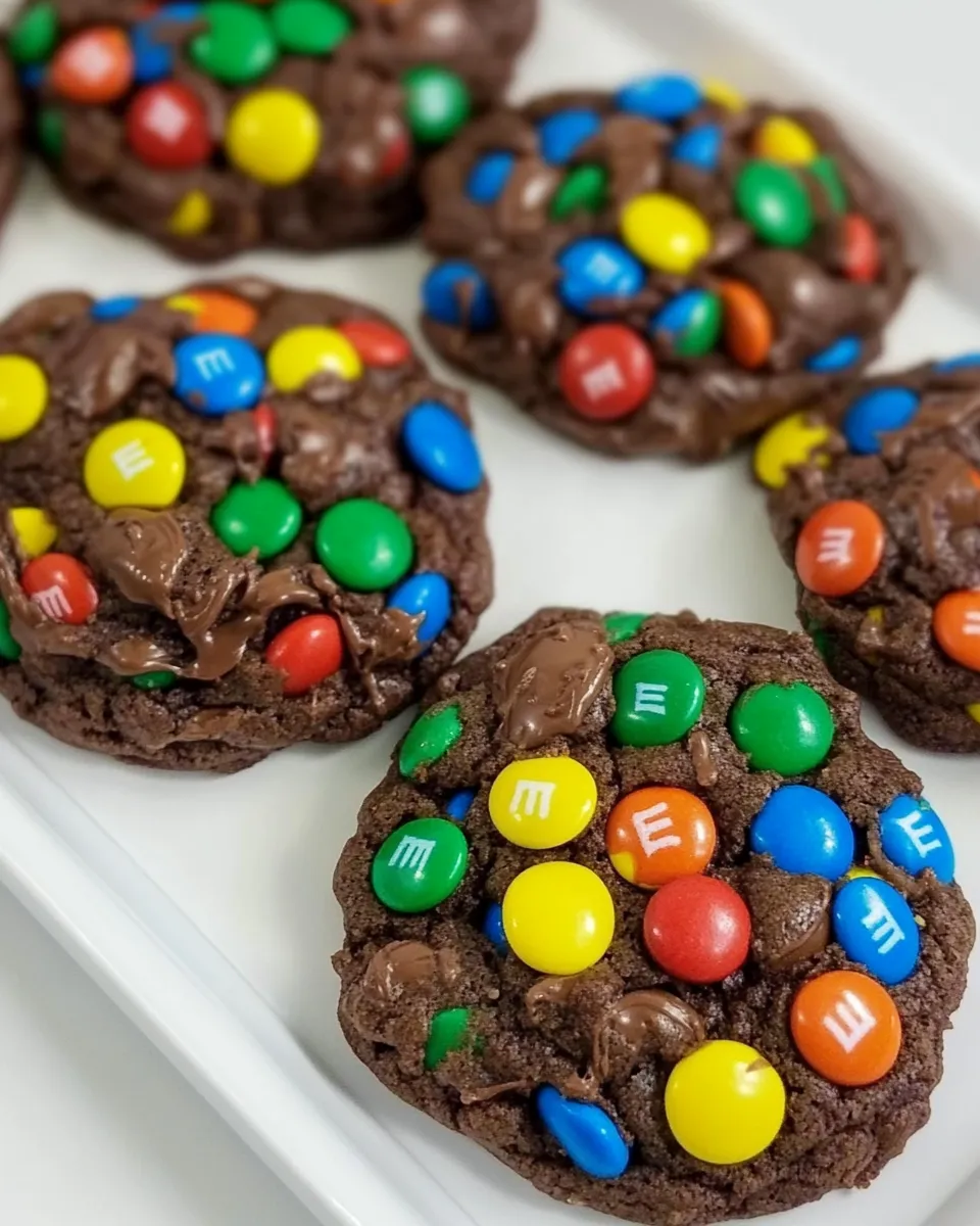 Delicious Double Chocolate M&M Cookies shot