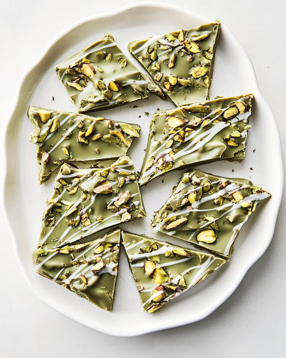 Delicious Double Chocolate Matcha Bark with Toasted Pistachios image