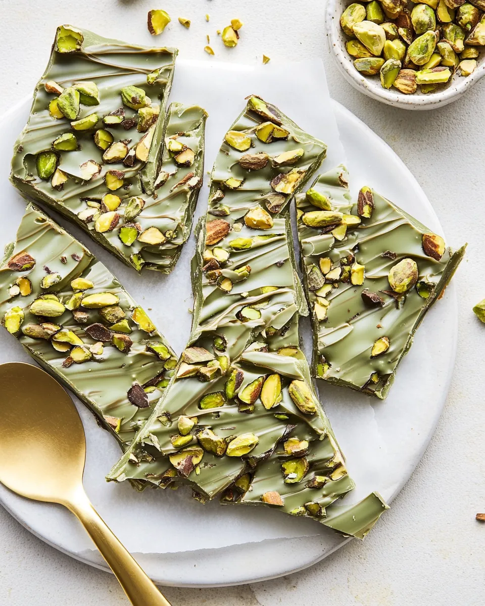 Easy Double Chocolate Matcha Bark with Toasted Pistachios recipe photo