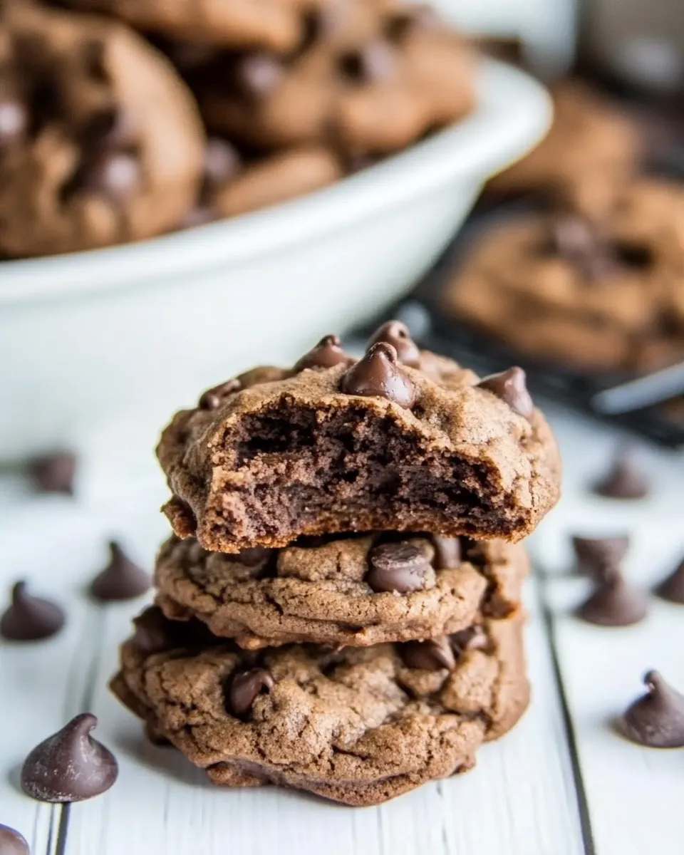 Homemade Double Chocolate Pudding Cookies photo