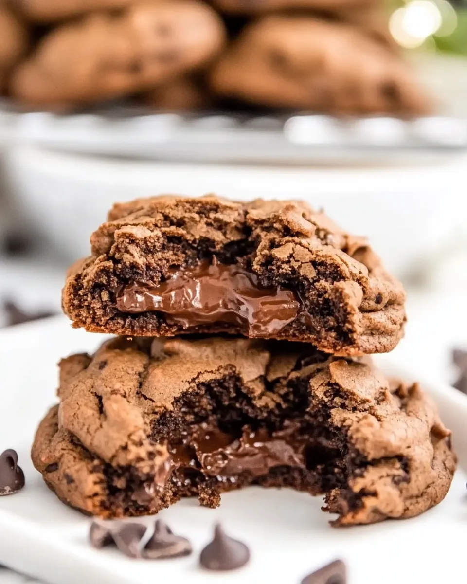 Delicious Double Chocolate Pudding Cookies shot