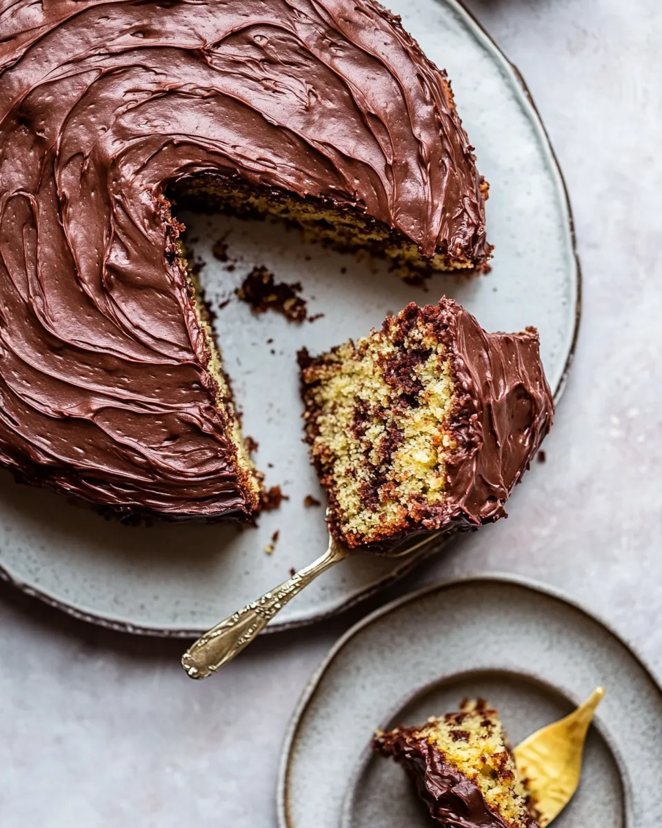 Classic Easiest Coconut Banana Cake with Fudgy Chocolate Frosting. recipe photo