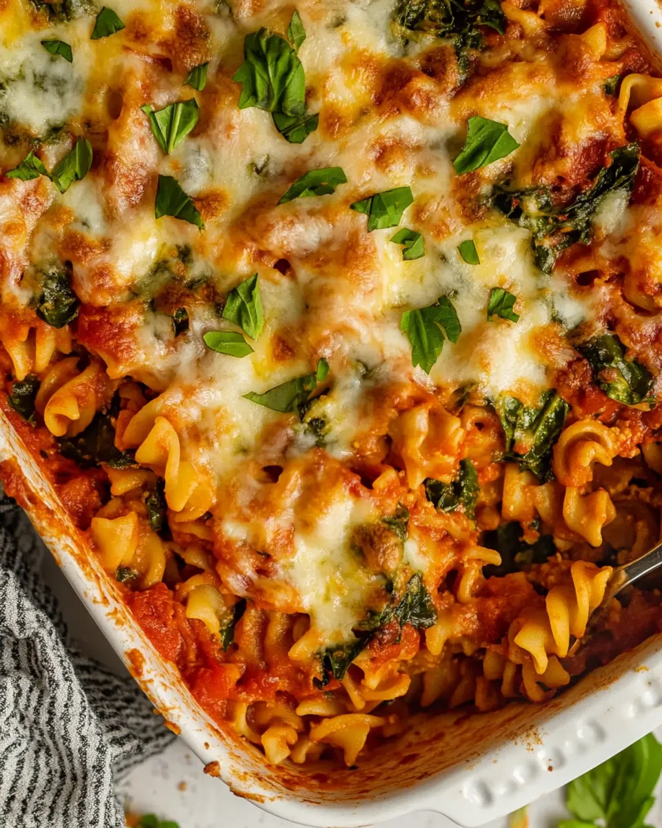 Homemade Easy Baked Pasta with Spinach photo