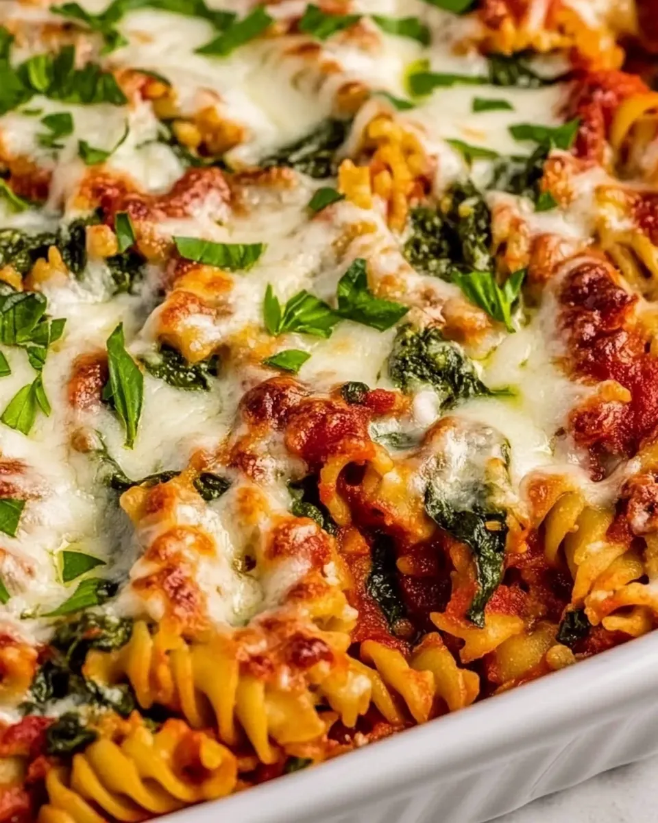 Quick Easy Baked Pasta with Spinach dish photo