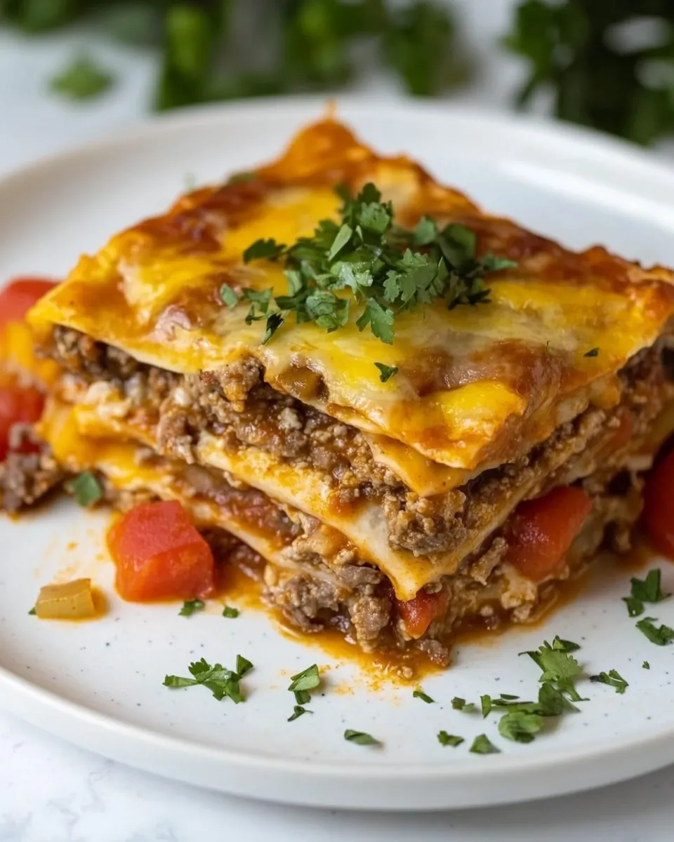 Quick Easy Beef Enchilada Casserole shot