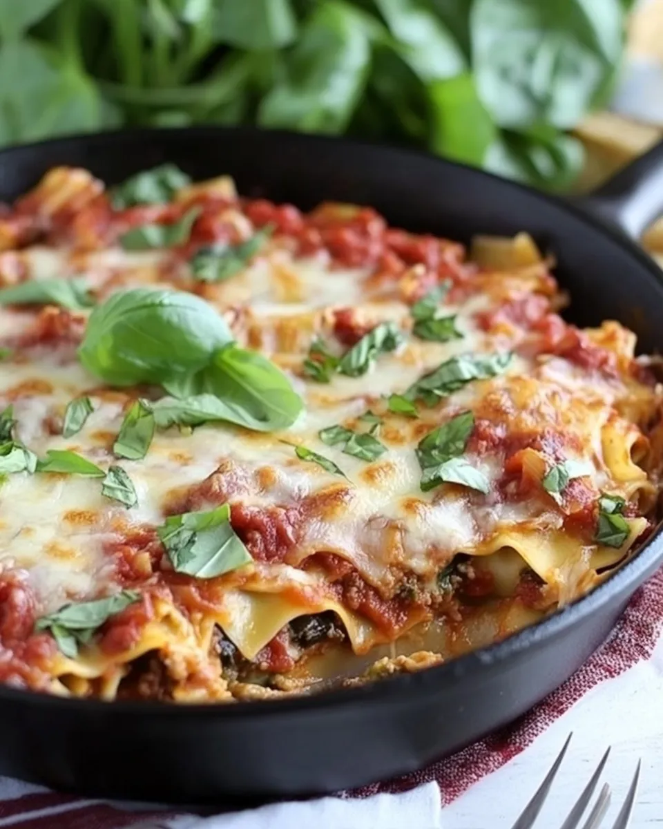 Classic Easy Cheesy Veggie Skillet Lasagna Recipe image