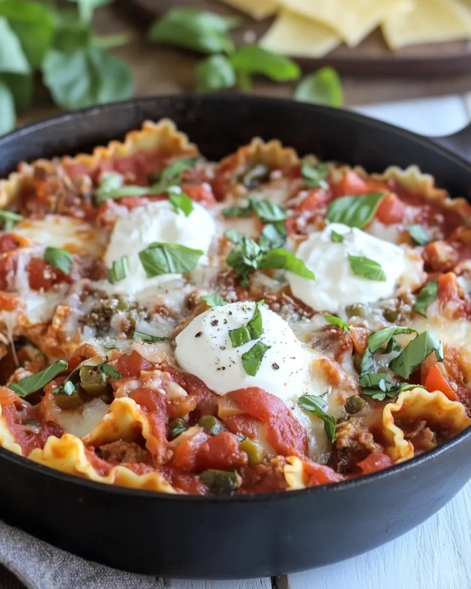 Quick Easy Cheesy Veggie Skillet Lasagna Recipe recipe photo