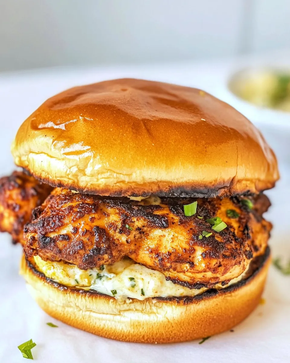 Delicious Easy Copycat Popeyes Blackened Chicken Sandwich Recipe shot
