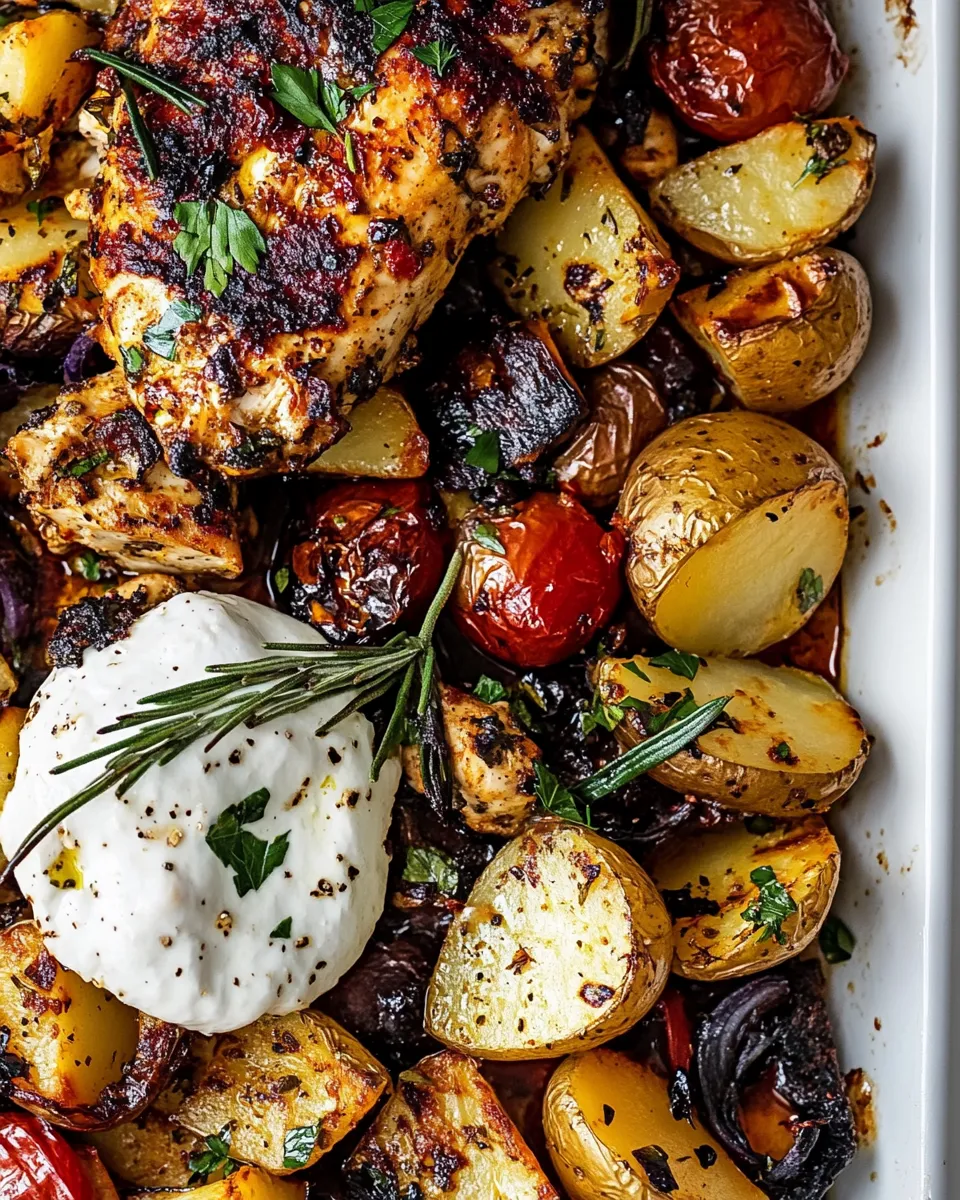 Best Easy Greek Sheet Pan Chicken Souvlaki and Potatoes. recipe image