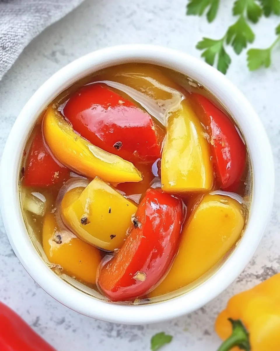 Delicious Easy Marinated Roasted Peppers Recipe shot