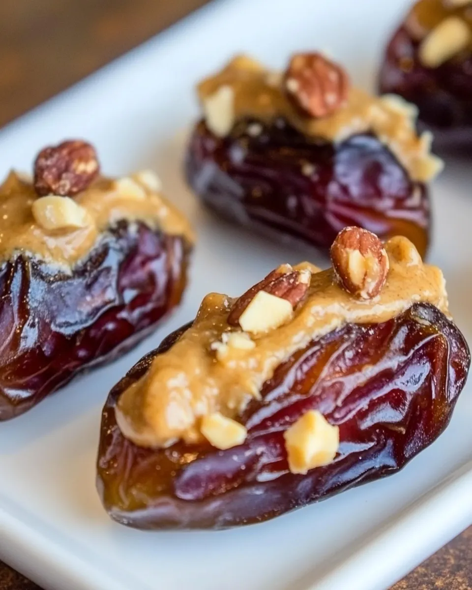 Quick Easy Peanut Butter Stuffed Dates shot