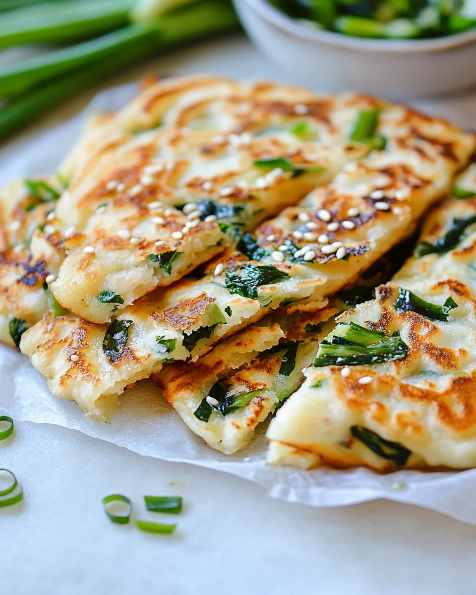 Quick Easy Scallion Pancakes shot