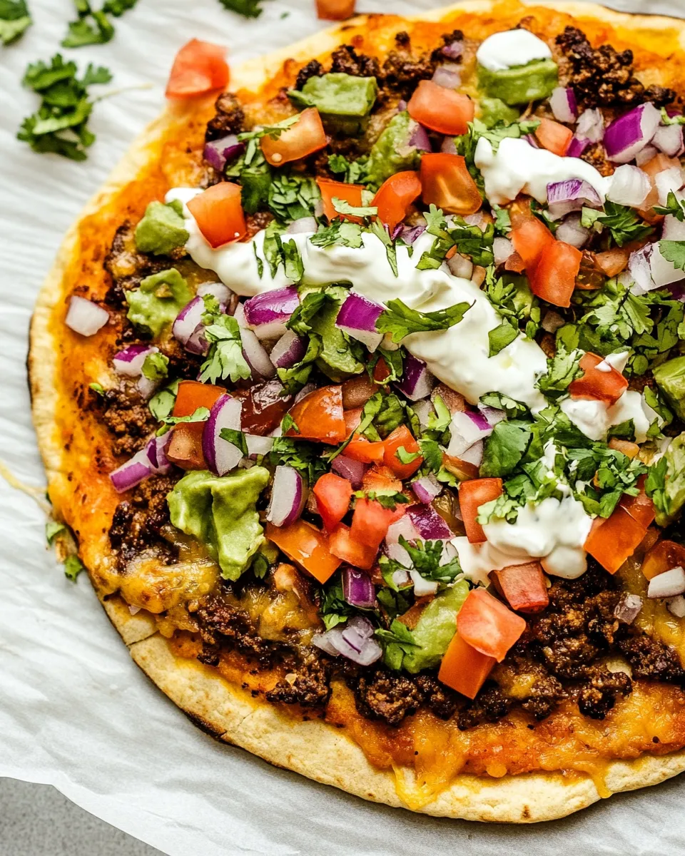 Delicious Easy Taco Pizza recipe photo
