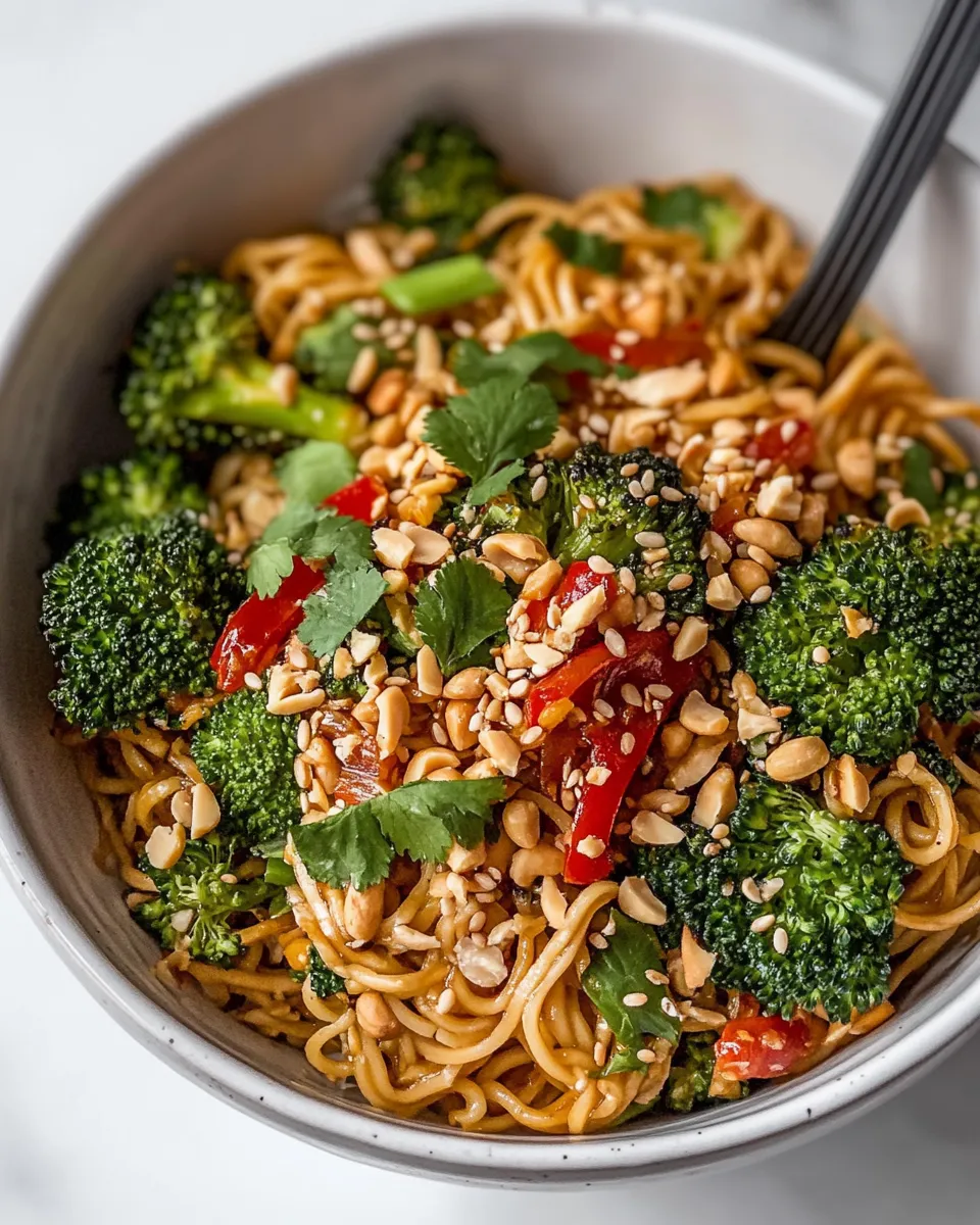 Perfect Easy Weeknight Peanut Noodles with Roasted Broccoli. picture