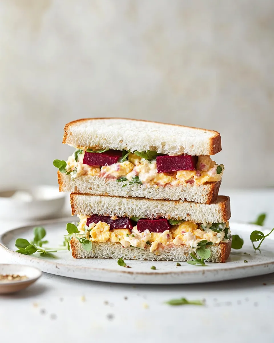 Classic Egg Salad Sandwiches with Roasted Beet image