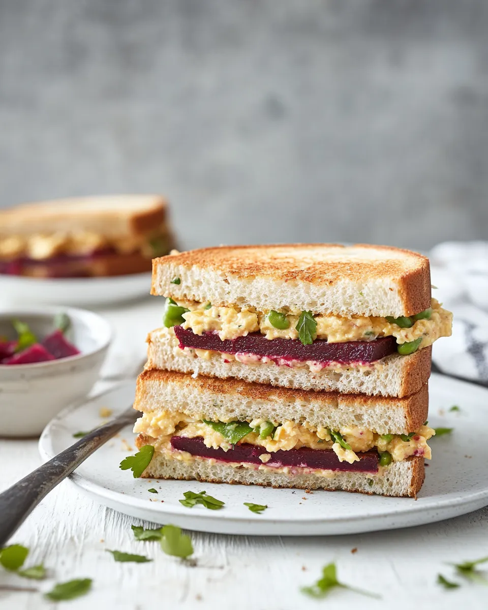 Easy Egg Salad Sandwiches with Roasted Beet recipe photo