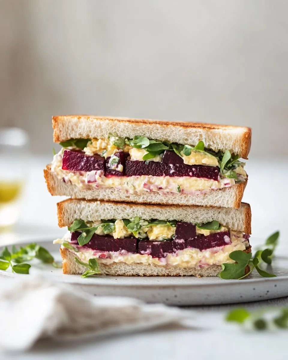 Delicious Egg Salad Sandwiches with Roasted Beet shot