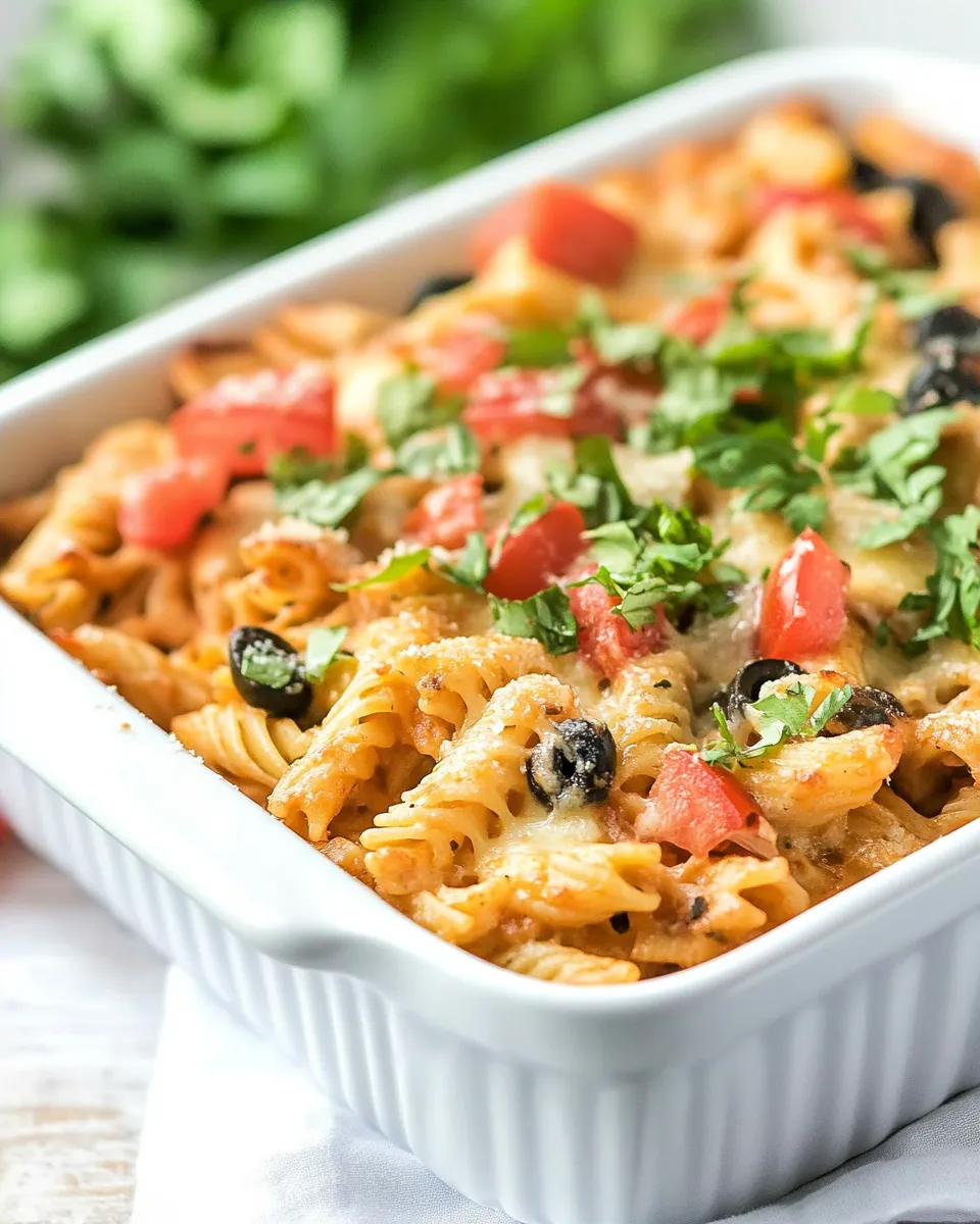 Delicious Fiesta Ranch Chicken Pasta Casserole image