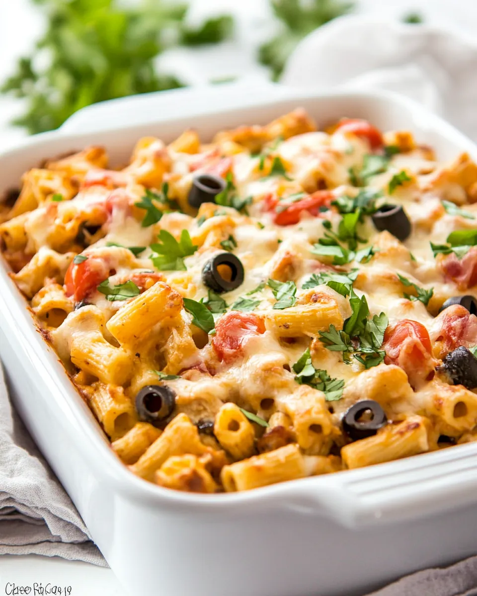 Quick Fiesta Ranch Chicken Pasta Casserole recipe photo
