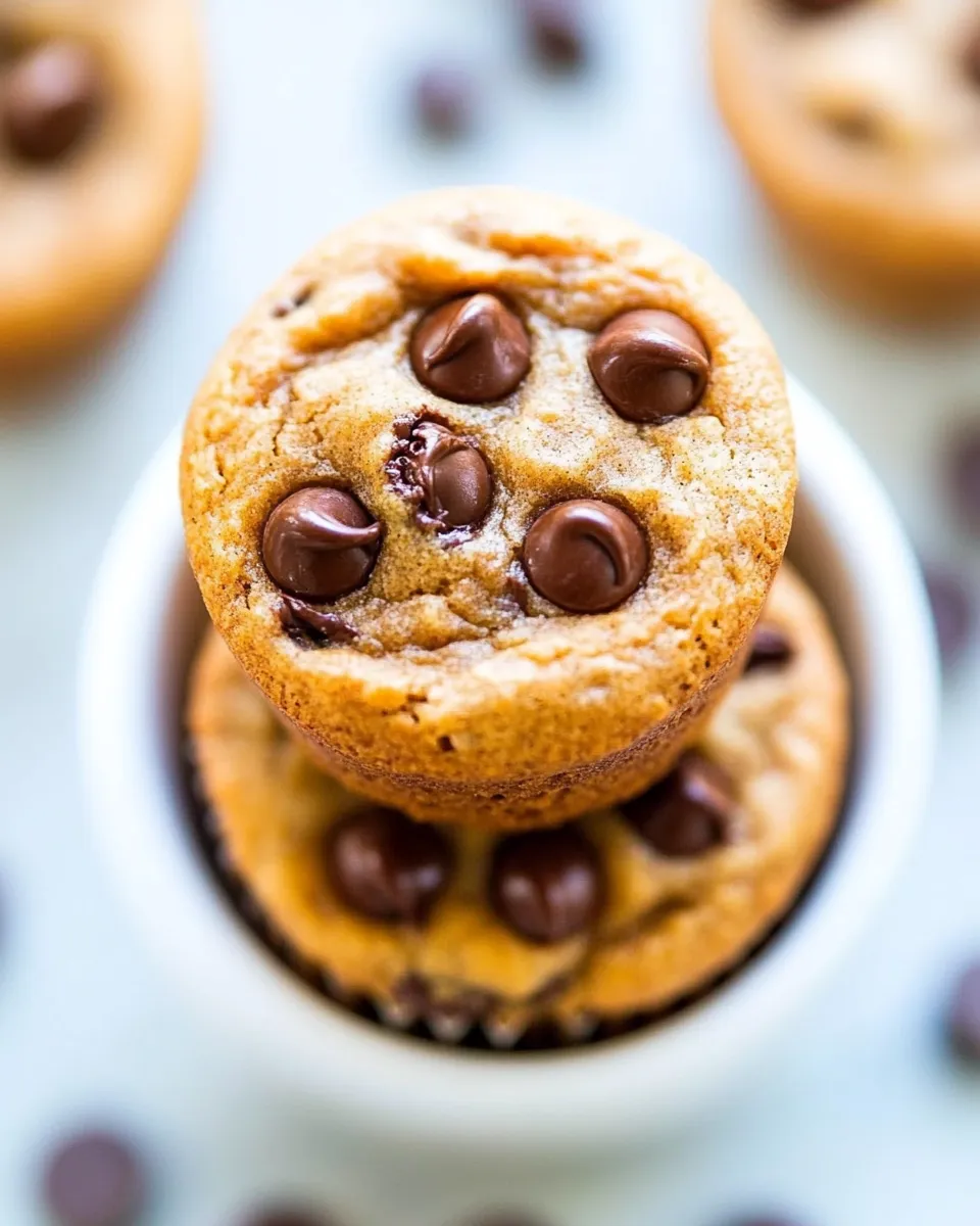 Quick Flourless Peanut Butter Chocolate Chip Mini Blender Muffins recipe photo