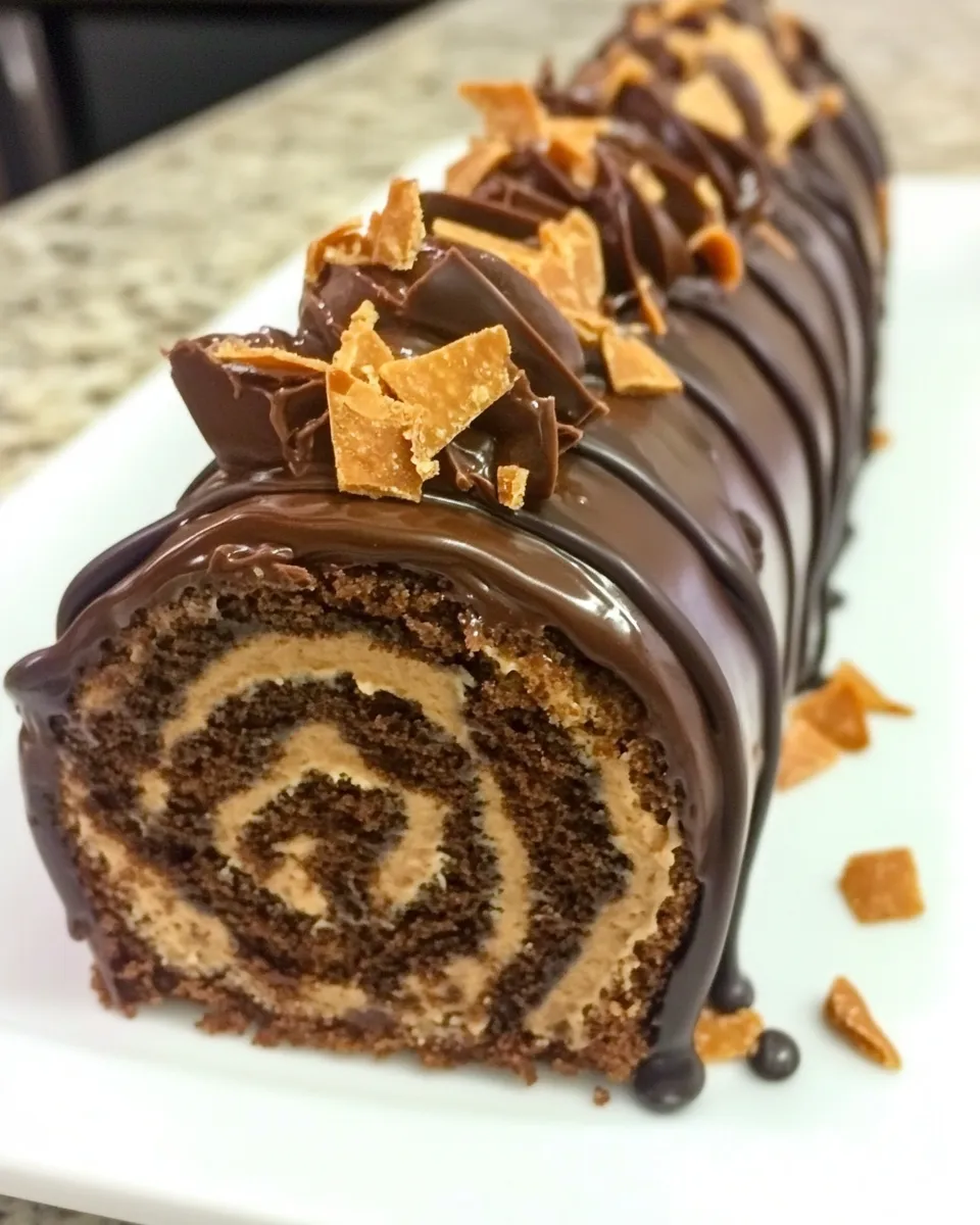 Homemade Flourless Reeses Chocolate Cake Roll photo