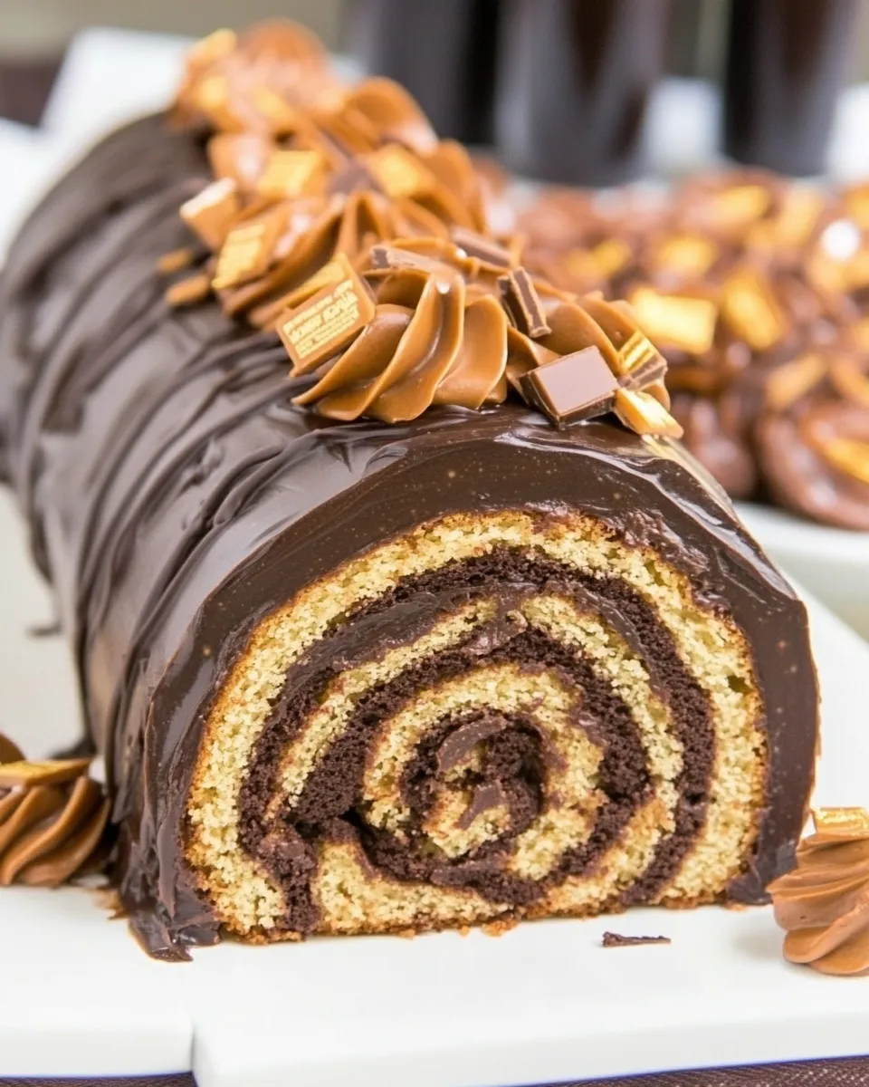 Delicious Flourless Reeses Chocolate Cake Roll shot