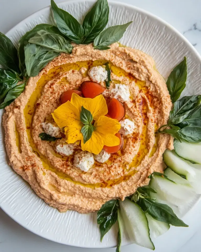 Homemade Flower Hummus Platter photo