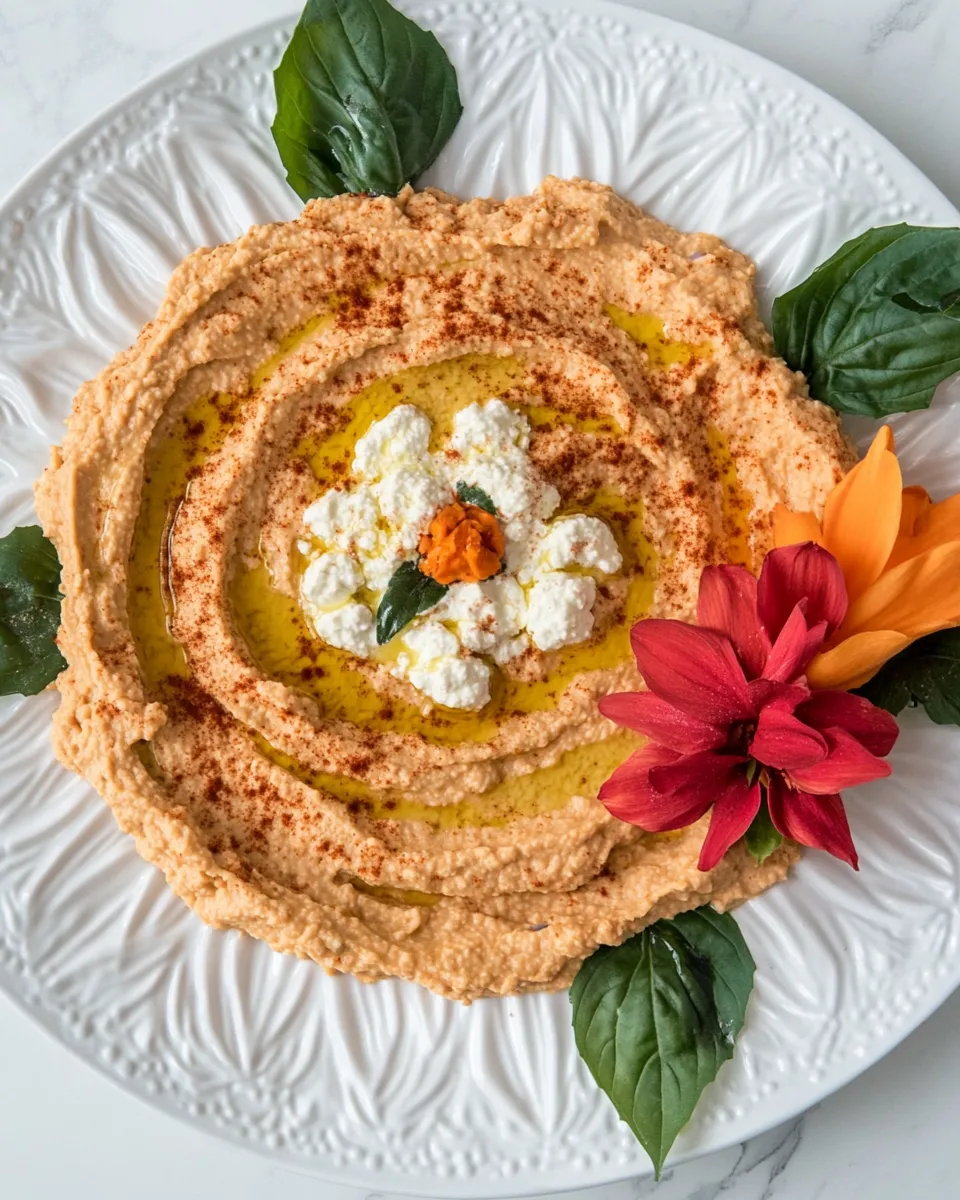 Delicious Flower Hummus Platter image