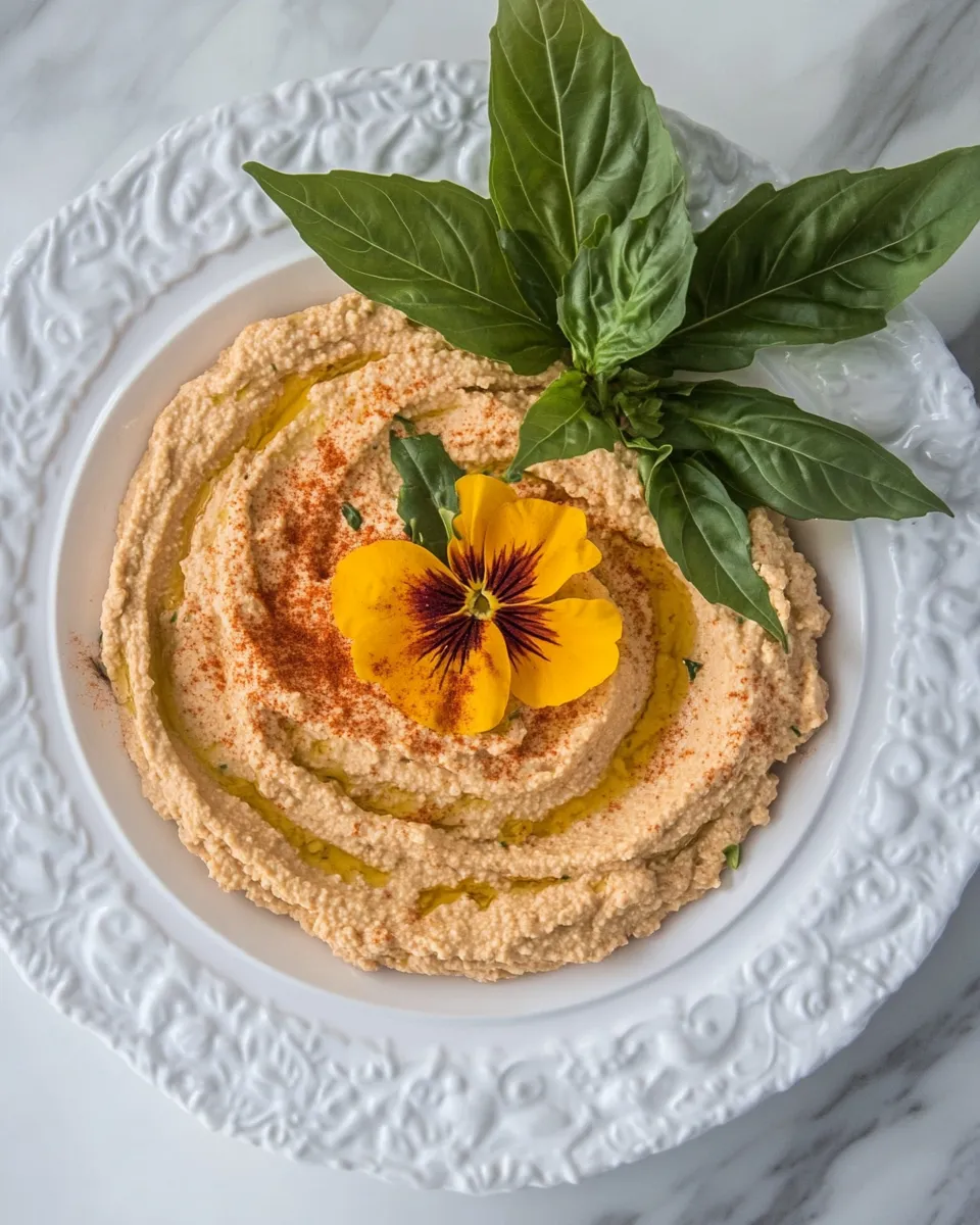 Easy Flower Hummus Platter recipe photo