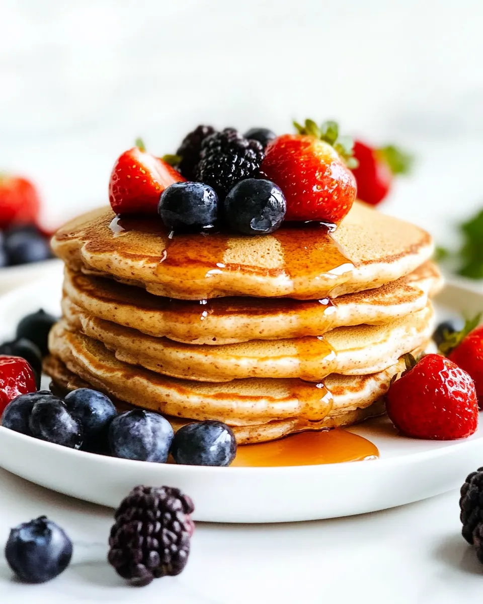 Delicious Fluffy Whole Wheat Pancakes shot