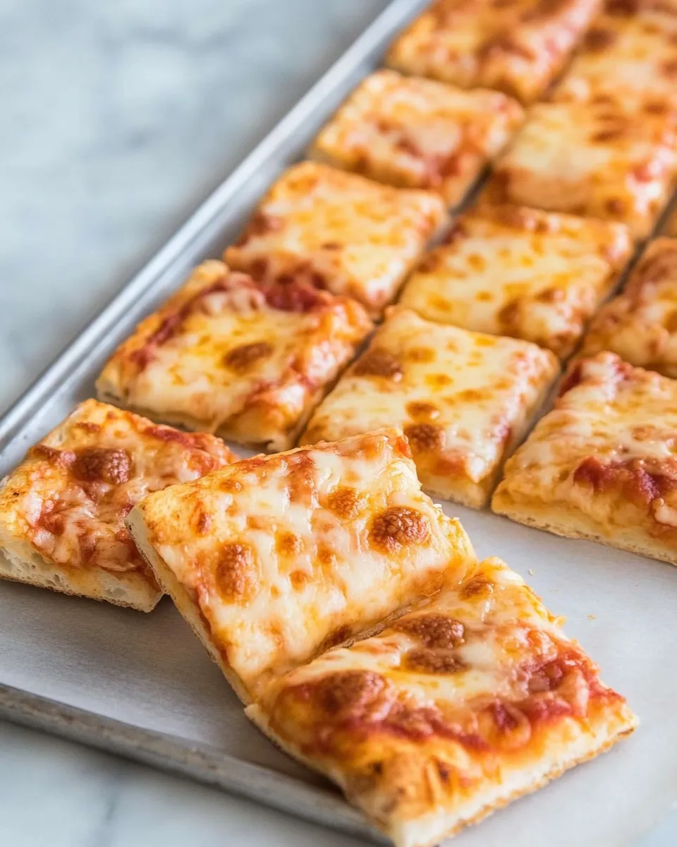 Delicious Four Cheese Pizza Dunkers shot