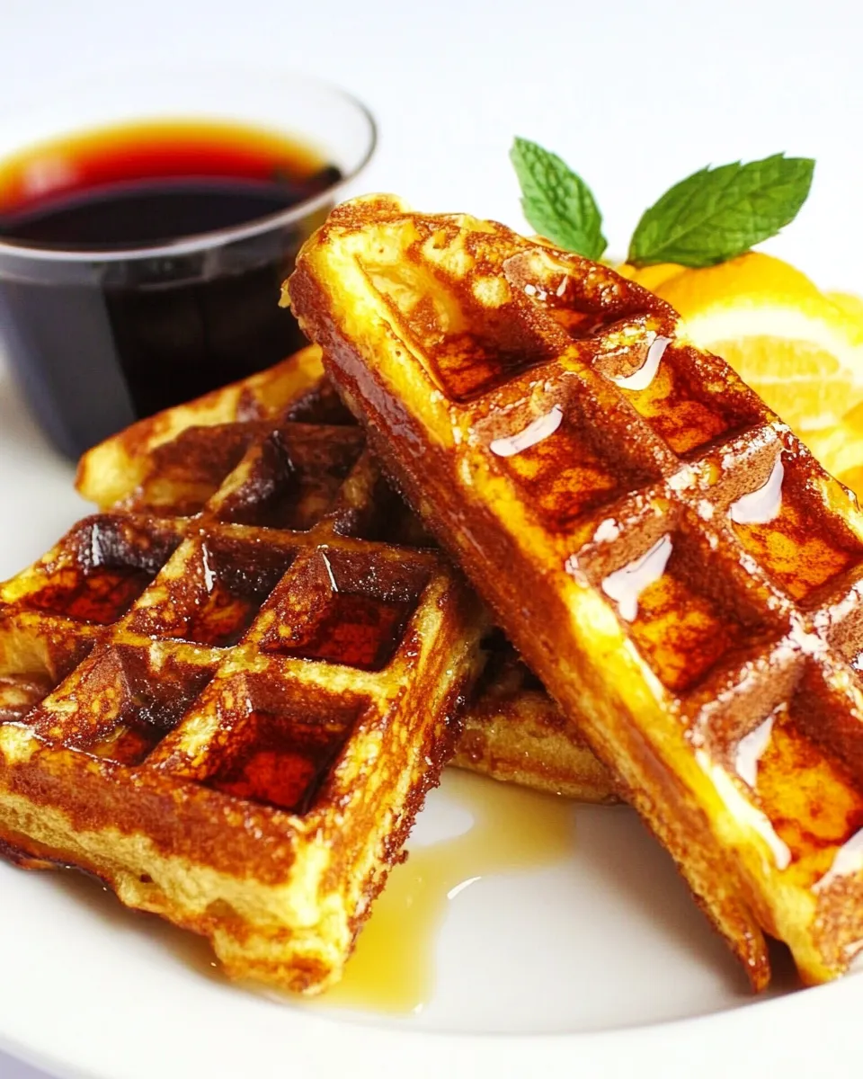 Delicious French Toast Waffles shot