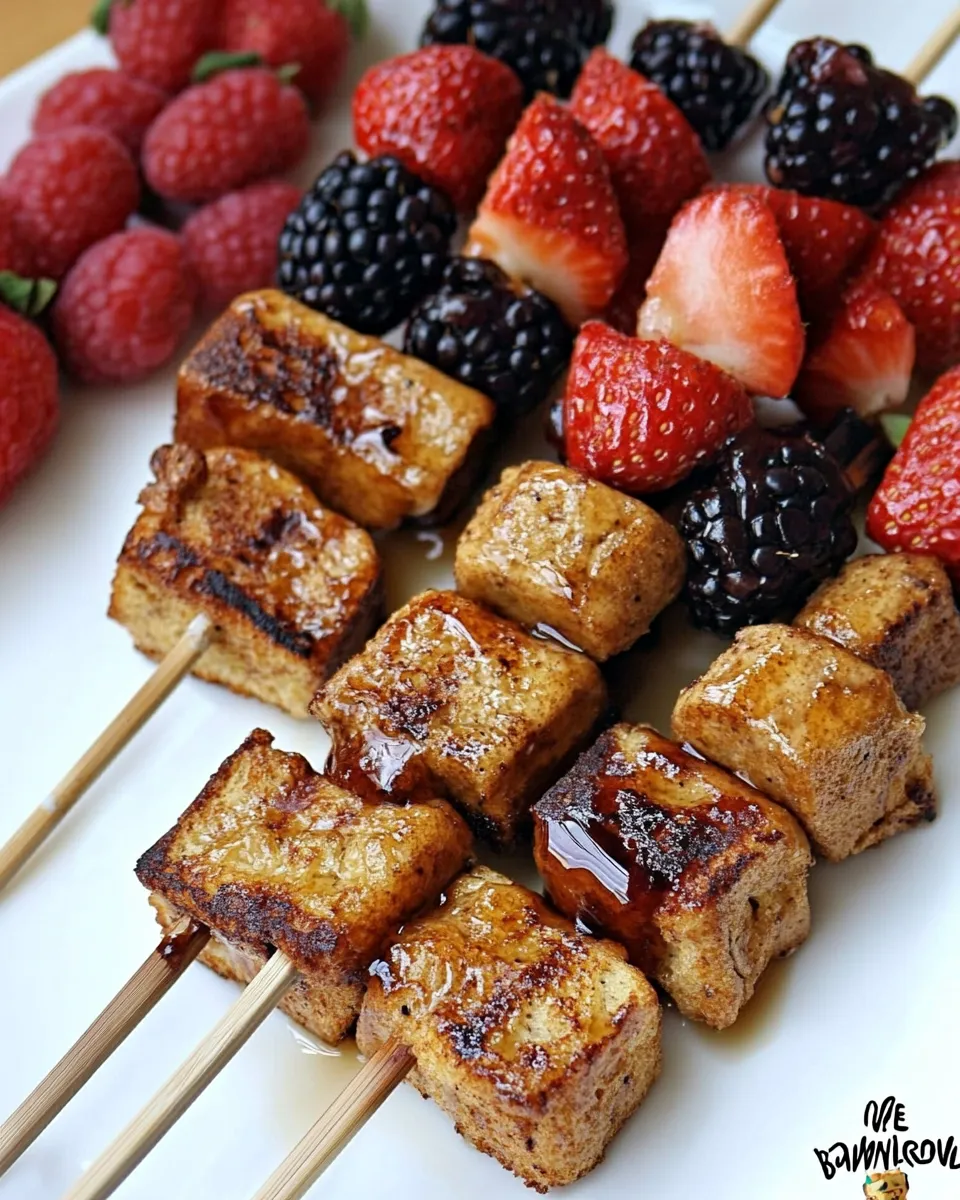 Easy French Toast & Fruit Kabobs made with Leftover Banana Bread photo