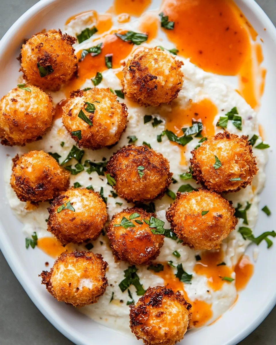 Simple Fried Buffalo Goat Cheese Balls. photo