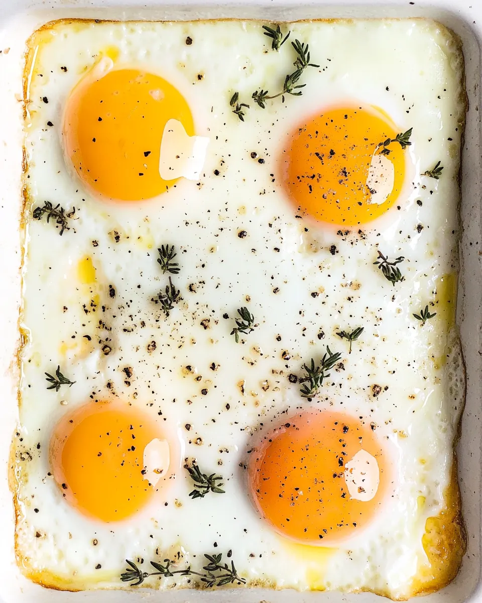 Quick Fried Eggs In The Oven (Sheet Pan) shot
