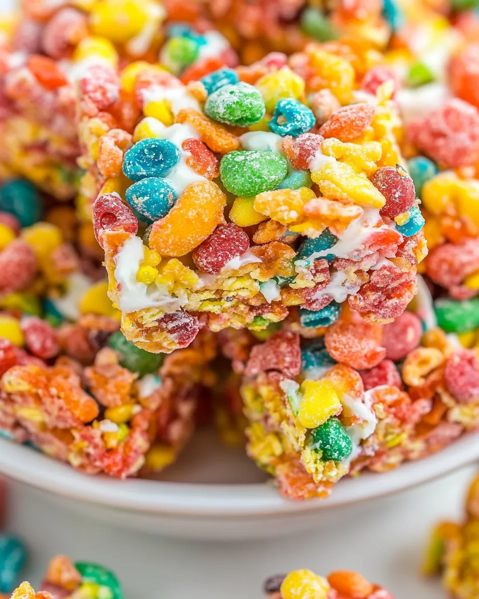 Classic Fruity Pebble Rice Crispy Treats image